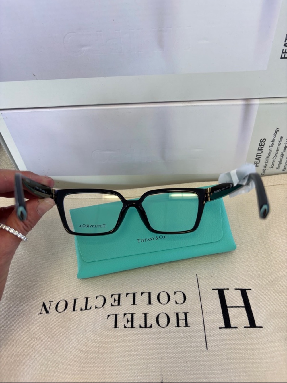 Tiffany & Co. RX Black Frame Glasses with Tiffany Blue Case - Picture 6 of 8